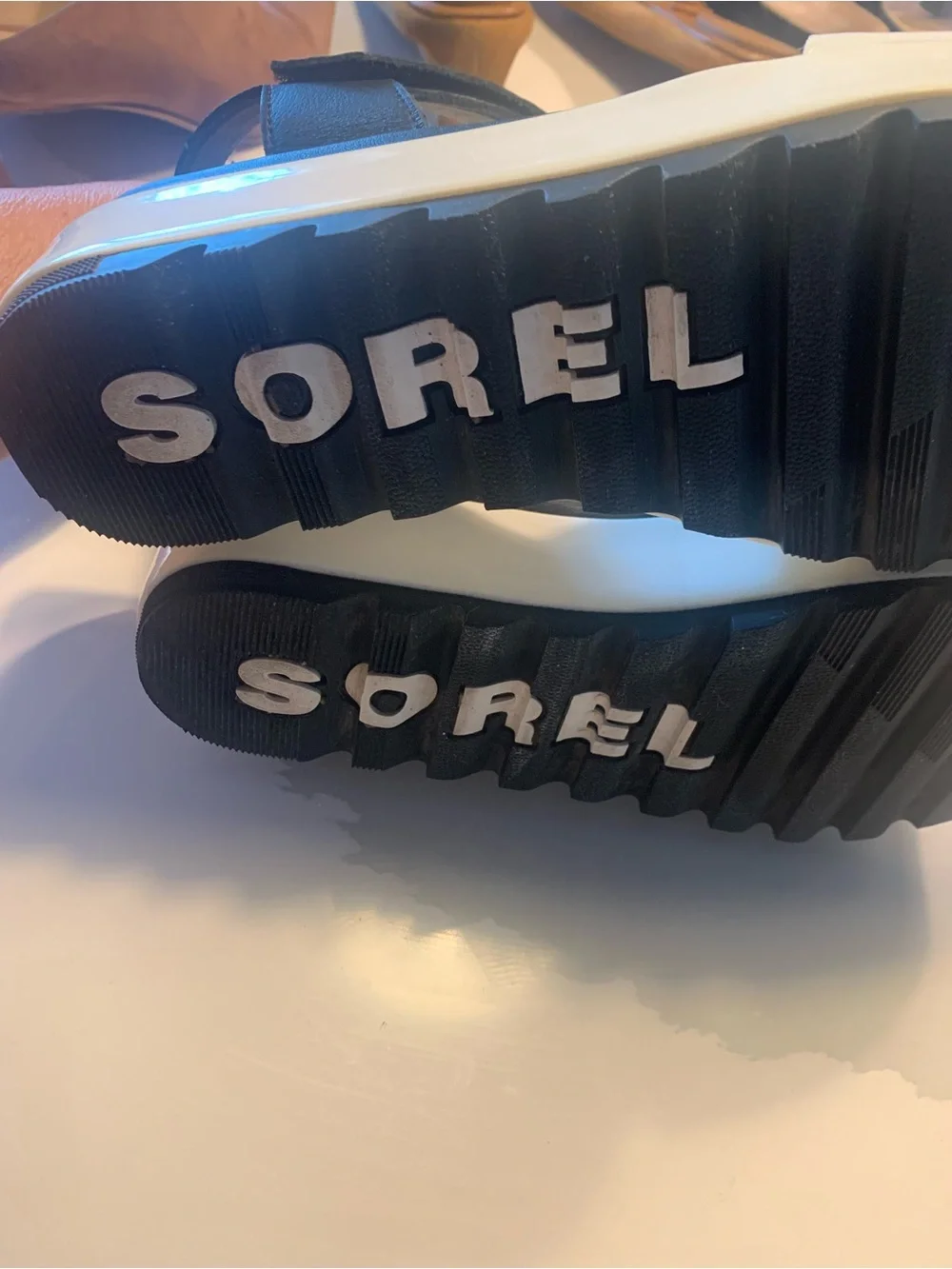 Sorel Women’s  Black and White Platform Sandals